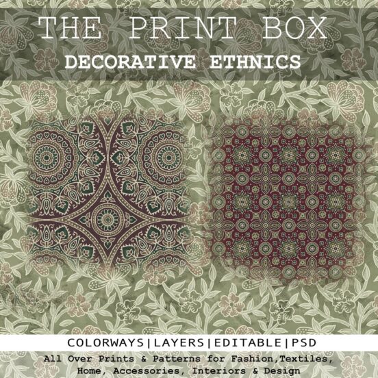 Print Box - Decorative Ethnics. Rich Heritage with Ottoman Motifs - Inspired by Turkish Tiles
