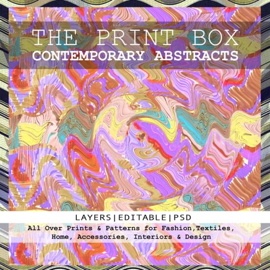 Print Box Contemporary Abstracts. Young, Vougish, Checks, Marbles & Retro Textile Patterns