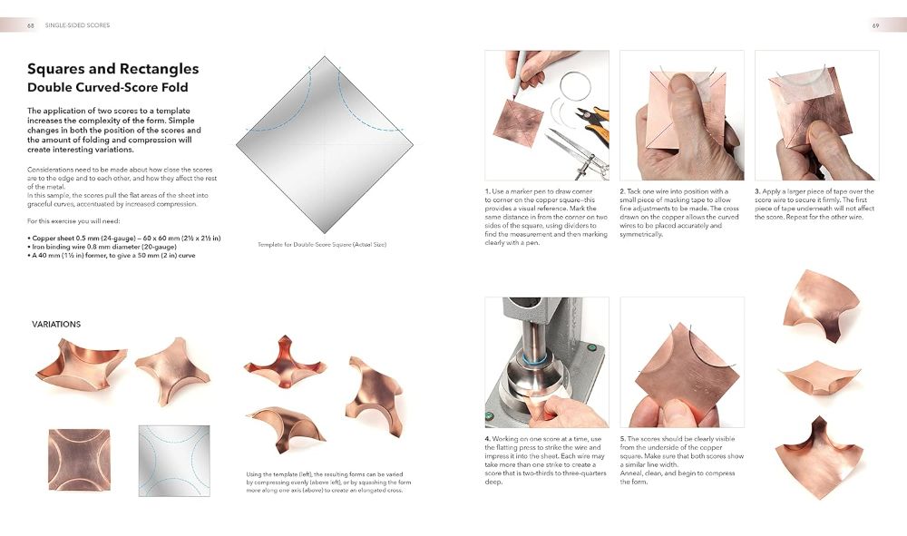 new jewellery techniques curved scoring and folding for metalwork and silversmithing