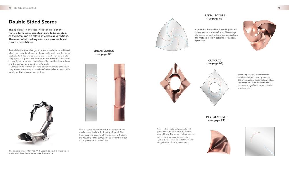 new jewellery techniques curved scoring and folding for metalwork and silversmithing
