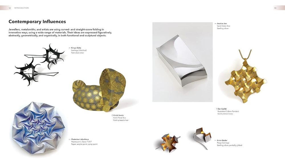 new jewellery techniques curved scoring and folding for metalwork and silversmithing